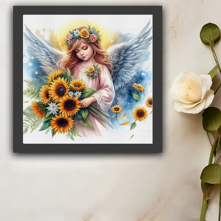 Sunlight Angel Kreuzstich-Set zum Selbermachen, 11CT Stickerei in Multicolour, B/H: 36 x 36 cm - Bild 5