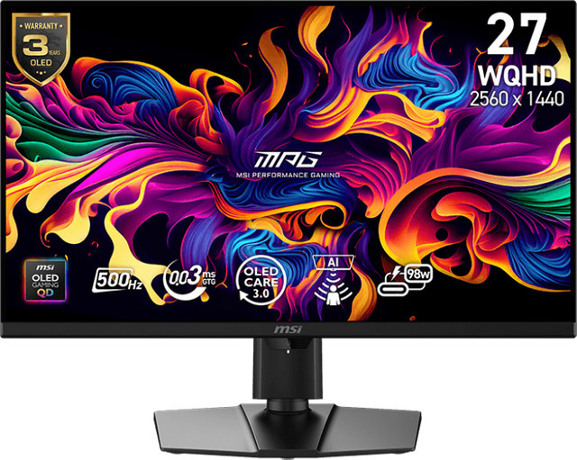 MSI MPG 271QRDE QD-OLED X50 Gaming-Monitor, Schwarz, 27 Zoll, WQHD, 500 Hz, QD-OLED - Bild 2
