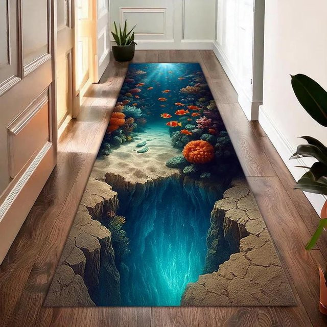 Sea Runner Teppich von Lodestar in Meeres-Optik, Mehrfarbig, B/T: 120 x 40 cm - Bild 1