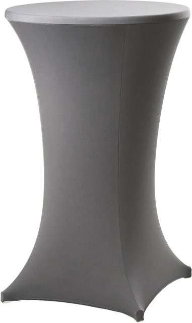 TRUTZHOLM Stehtischhusse aus elastischem New Jersey Stretchstoff, Grau, Durchmesser: 60 cm - Bild 1