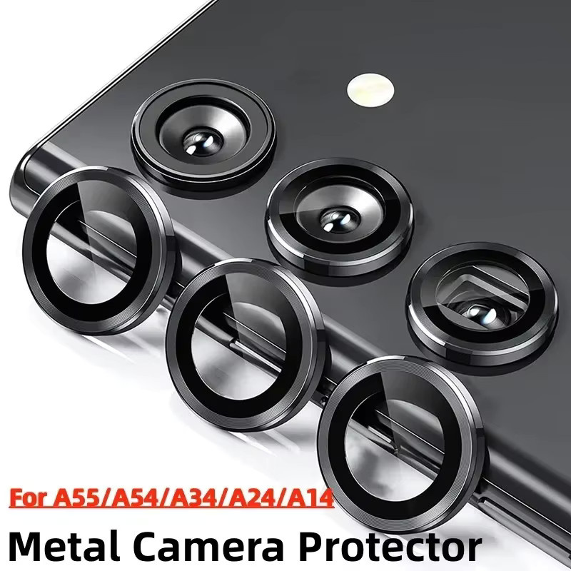 Metall Kamera Ring Schutz für Samsung Galaxy A15 A05 A55 A35 A14 A24 A34 A54 in Schwarz - Bild 3