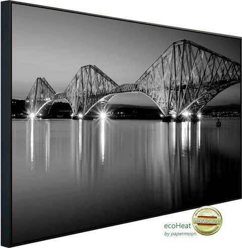 papermoon EcoHeat Infrarotheizung Brücke Schwarz Weiss Matt-Effekt mit App-Steuerung und Überhitzungsschutz - Bild 1