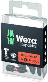 Wera Bitset IMP DC PH3 1/4 Zoll mit 10 Bits, Länge: 25 mm, Mehrfarbig - Bild 1
