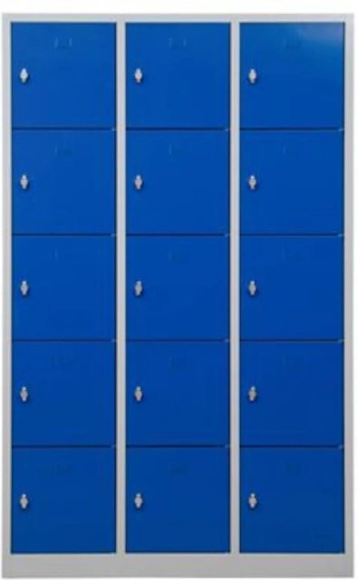 PROREGAL Schließfachschrank Falcon Large mit Vorhängeschloss, Farbe Grau-Blau, H x B x T: 190 x 119 x 45 cm - Bild 1
