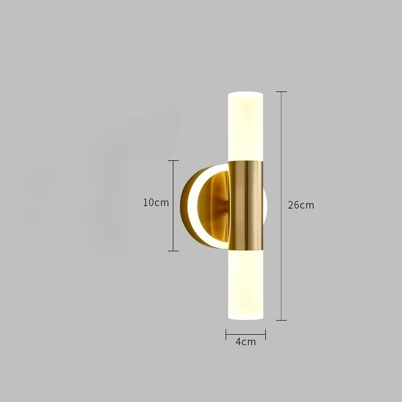 Claeted Moderne LED-Wandleuchte in Zylinderform mit Glas, Gold/Messing oder Schwarz - Bild 2