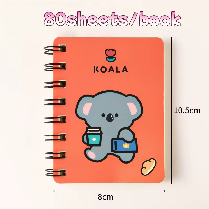 A7 Spiralblock mit niedlichem Cartoon-Design, liniertes Softcover-Notizbuch für Schule und Büro - Bild 2