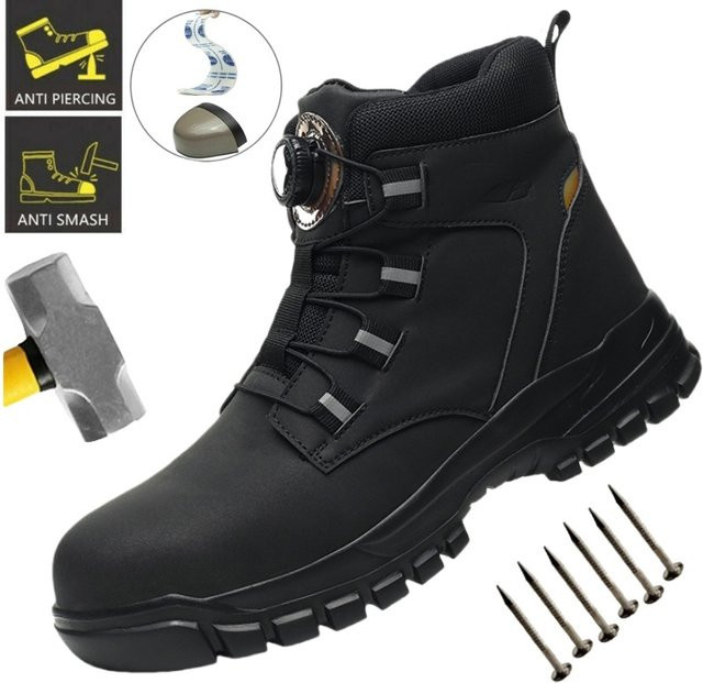 VEIGAR Rutschfeste Arbeitsstiefel aus Leder für Herren mit Stahlkappe und pannensicherem Schutz - Bild 1