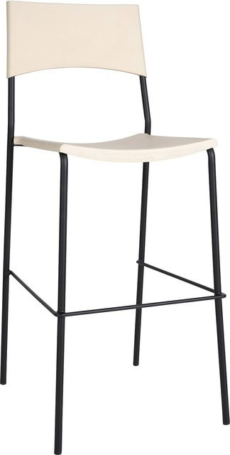 CLP Barhocker Genua Stapelbarer Barstuhl mit Kunststoffsitz und schwarzem Metallgestell in Schwarz - Bild 1