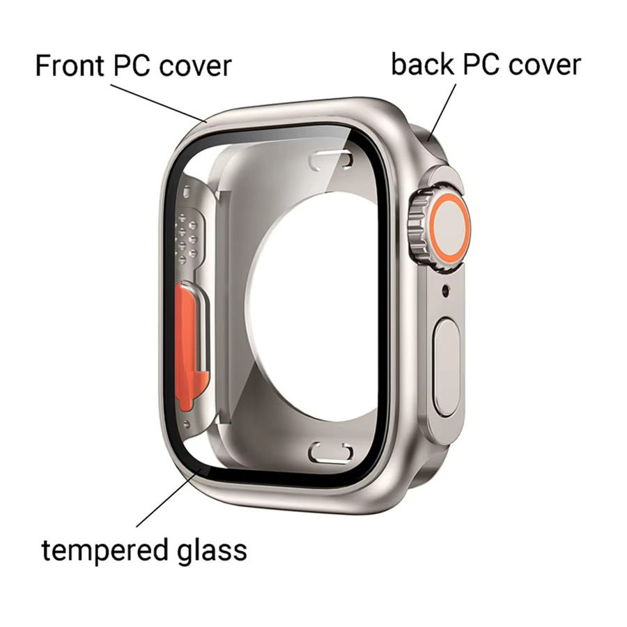 HUBANDE Displayschutzfolie für Apple Watch, hartes PC-Front- und Heckstoßgehäuse, Unisex - Bild 2
