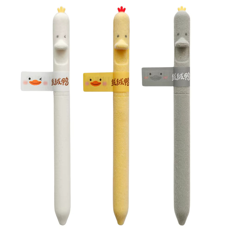 3/6er-Pack Niedliche Plüsch-Entchen-Gelstifte mit 0,5 mm Spitze, Schnelltrocknende Tier-Stifte in Mehrfarbig für Schule und Büro - Bild 4