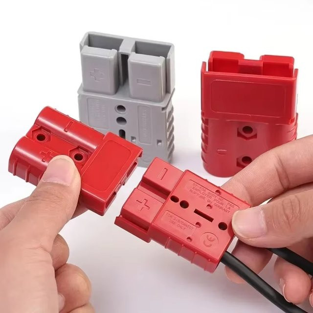 Doppelpoliger DC-Stromstecker für Batterien und Klimaanlagen, 50/120 AMP, 600V, Farbe: Grau - Bild 1