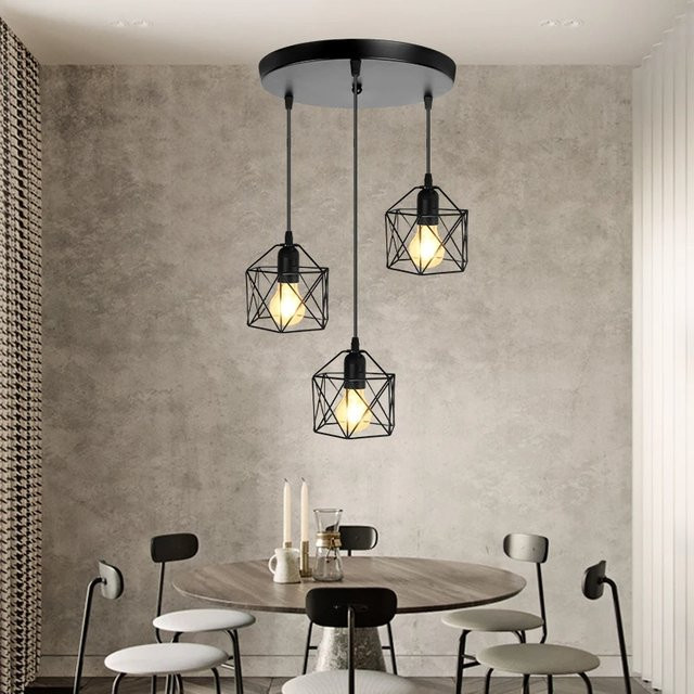 TRAZOS LED Vintage Kronleuchter im Nordic Stil als Hängelampe aus Metall in Schwarz für Wohnzimmer, Esszimmer und Küche mit warmweißem Licht - Bild 1