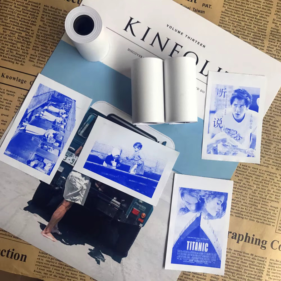 3 Rollen Thermopapier in Blau und Weiß für Peripage A6 T02 M02 M03 M04 Paperang - Bild 2