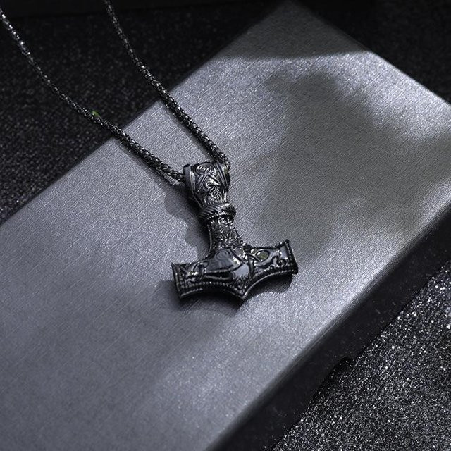 Rui Di Halskette Thor Hammer Mjolnir, Zinklegierung, gray, Unisex - Bild 1