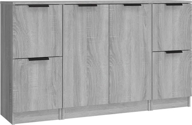 vidaXL Sideboard Set 3 Stück Grau Sonoma Holzwerkstoff B/T/H: 70 x 30 x 70 cm - Bild 1