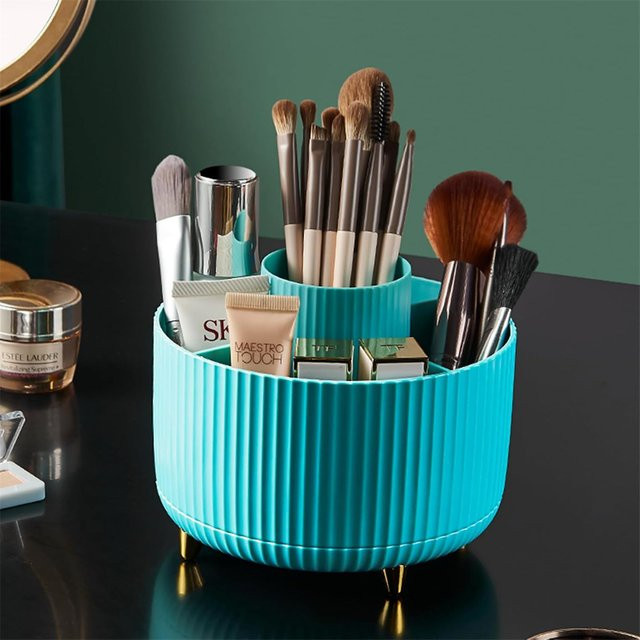 RUNTOIN 360 Grad drehbarer Make-up-Organizer aus Kunststoff als Kosmetik- und Schreibwaren-Aufbewahrungsbox - Bild 1