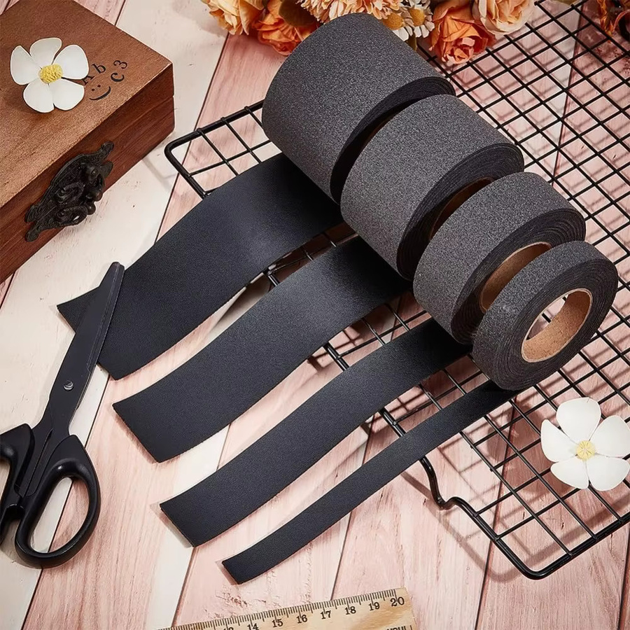 Schwarze Lederriemen Rolle mit Litschi-Maserung, Breite: 1,25 cm, Länge: 200 cm, Dicke: 0,17 cm - Bild 4