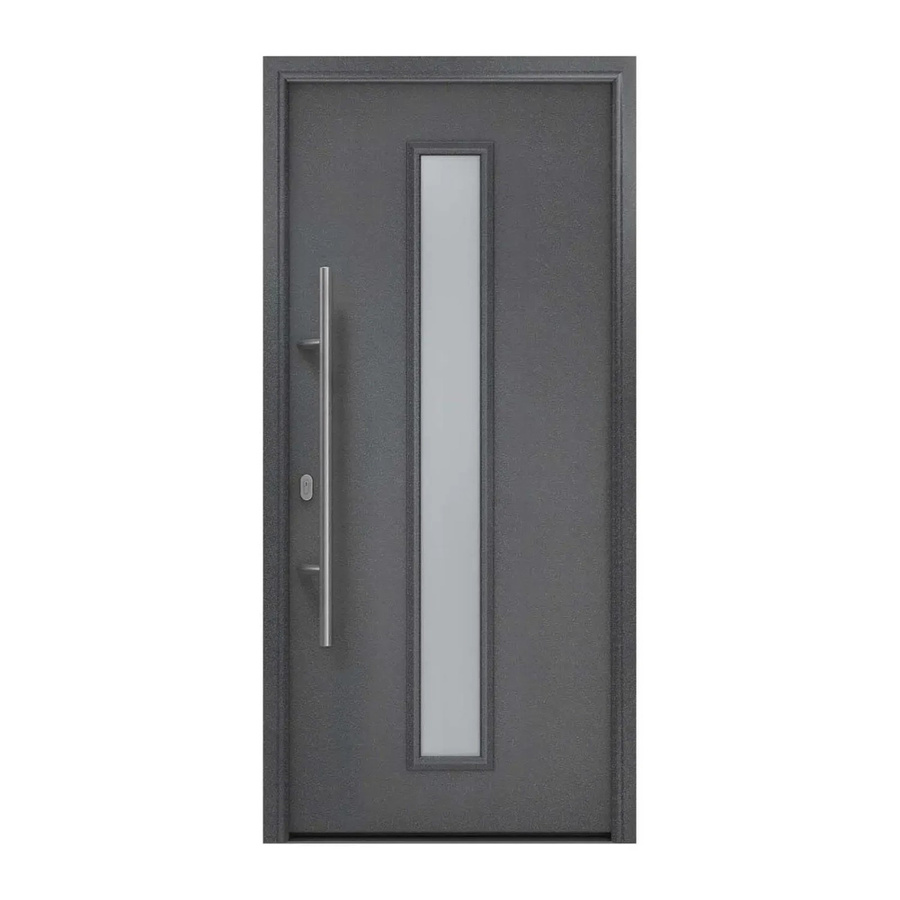 EcoStar Haustür Isopro IP 020S in Anthrazitmetallic mit Glaseinsatz, B: 110 cm, H: 210 cm, DIN Links - Bild 2