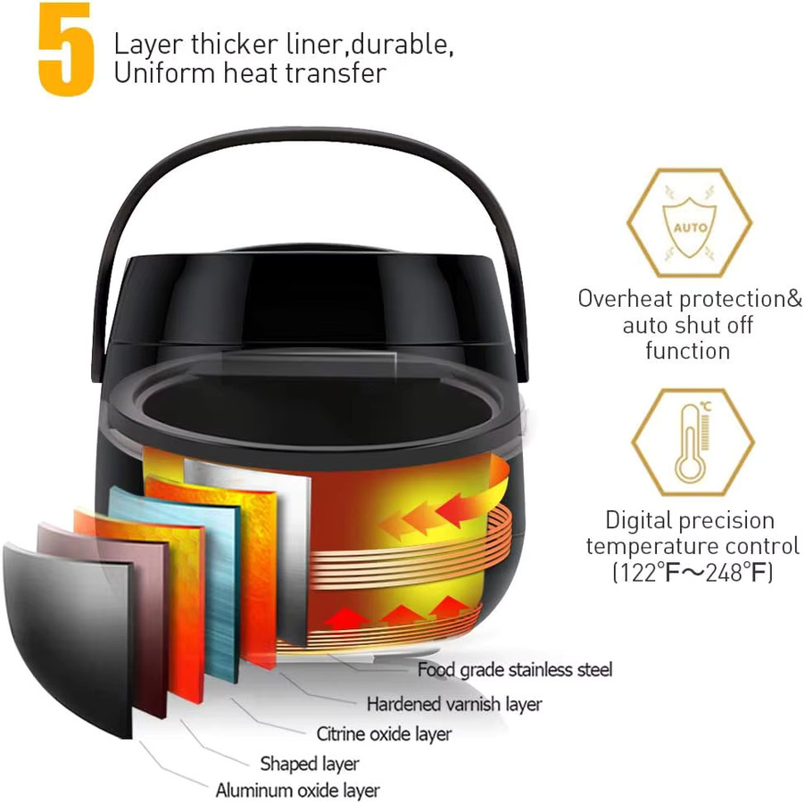 Wachs-Heizmaschine mit LCD-Temperaturanzeige, 500 ml, Unisex - Bild 3