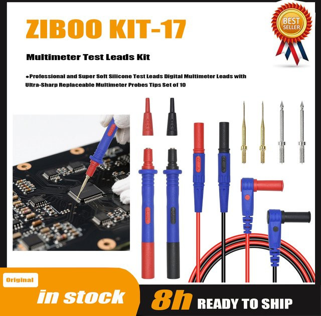 ZIBOO KIT-17 Multimeter-Messleitungen-Kit aus weichem Silikon für digitale Multimeter - Bild 1