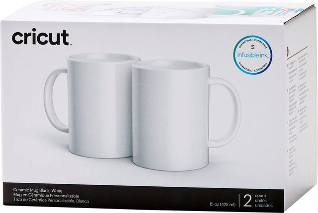 Cricut Tassen aus Keramik in Weiß, 425 ml, 2er-Set - Bild 1