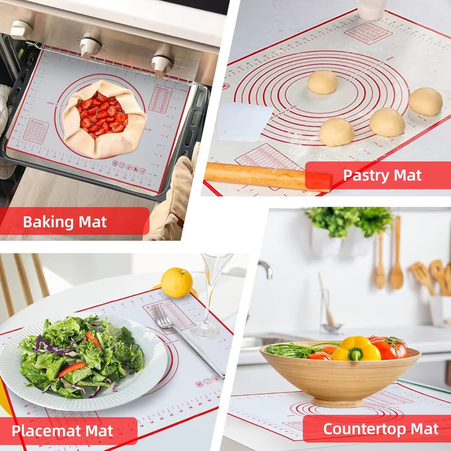 FEB.WIND Silikon-Backmatte als rutschfestes Knetpad zum Ausrollen von Teig für Fondant, Pizza und Kekse - Bild 2