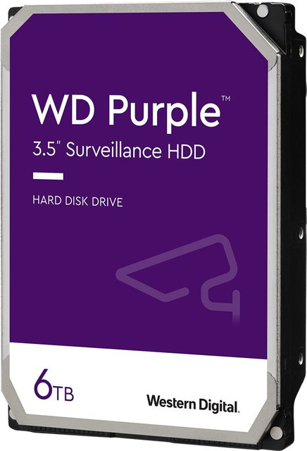 Western Digital WD Purple Surveillance Festplatte, 6 TB, 3.5 Zoll, SATA 6Gb/s, 5640 U/min, 128 MB Puffer - Bild 1