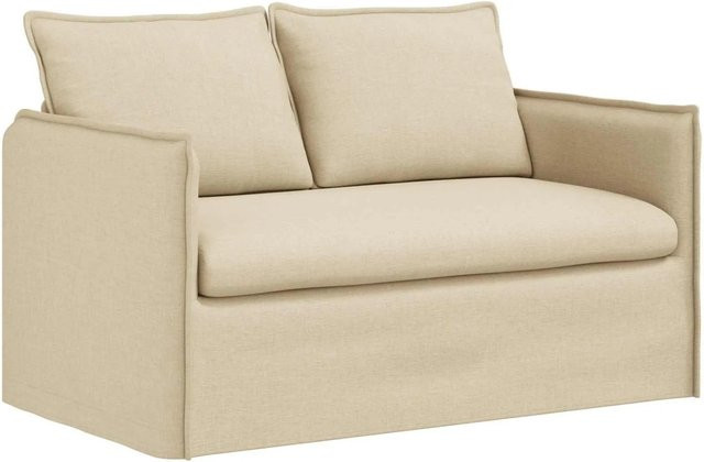 vidaXL Sofa in Creme mit Stoffbezug und Metallrahmen B/T/H: 136 x 82 x 85 cm - Bild 1