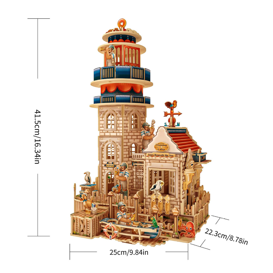 Tinamic Der alte Mann vom Meer, 3D-Holzpuzzle, Miniaturmodellbausatz - Bild 2