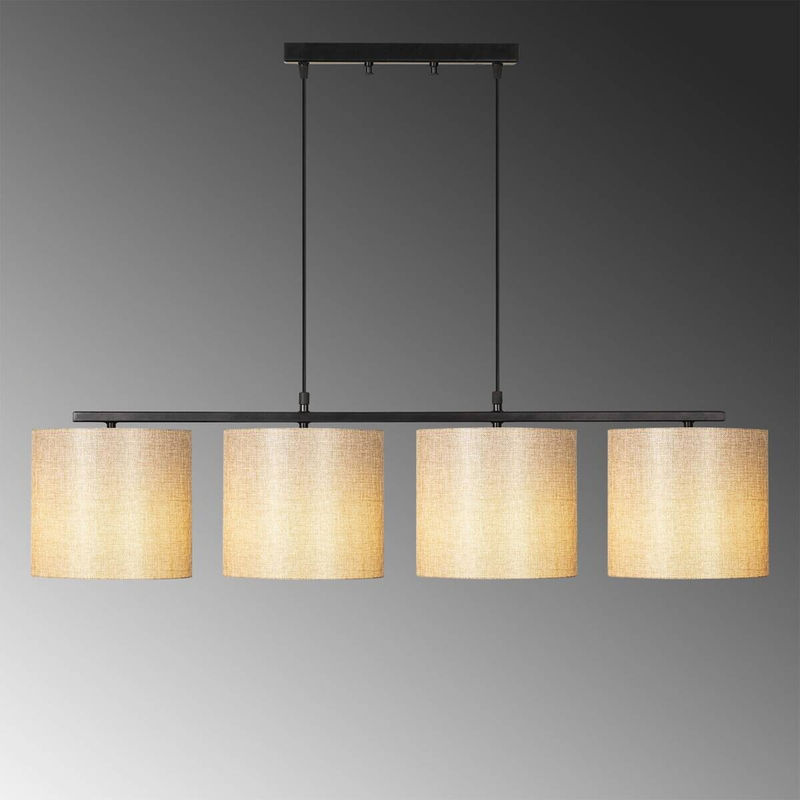 Opviq Pendelleuchte Valiz-4706 in Creme und Schwarz mit 4 E27 Fassungen, B/H/T: 110 x 120 x 25 cm - Bild 4