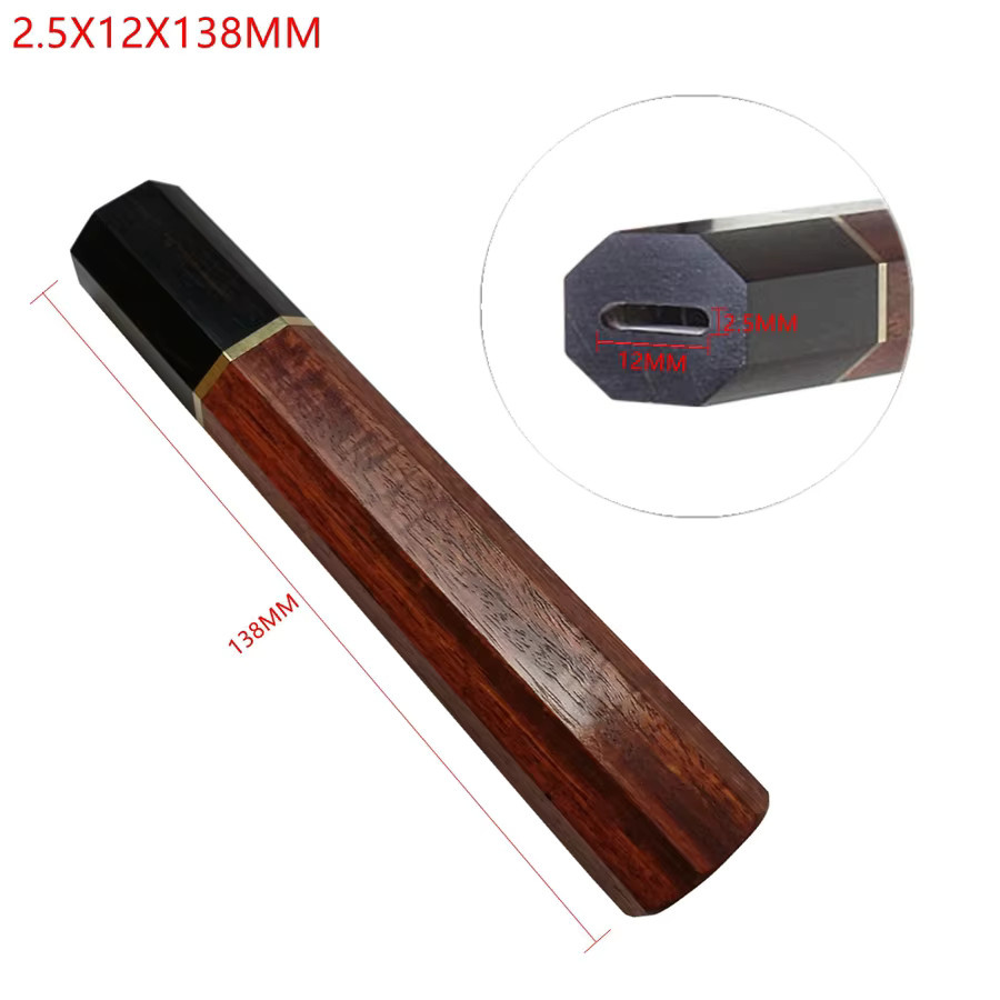 Achteckiger Messergriff aus Holz im japanischen Stil in Braun für DIY-Küchenmesser und Fischmesser - Bild 2