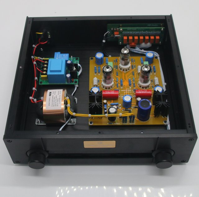 SENGTERBELLE HiFi Remote Volume 12AX7 Tube Stereo Vorverstärker in Schwarz auf Basis des Marantz 7 Schaltkreises - Bild 1