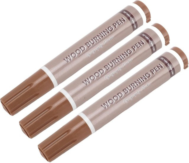 GoolRC Set aus 3 Stück Holzbrennstiften mit thermosensitiver Farbe für Holzkunst und Handwerksarbeiten in Grau und Braun - Bild 1