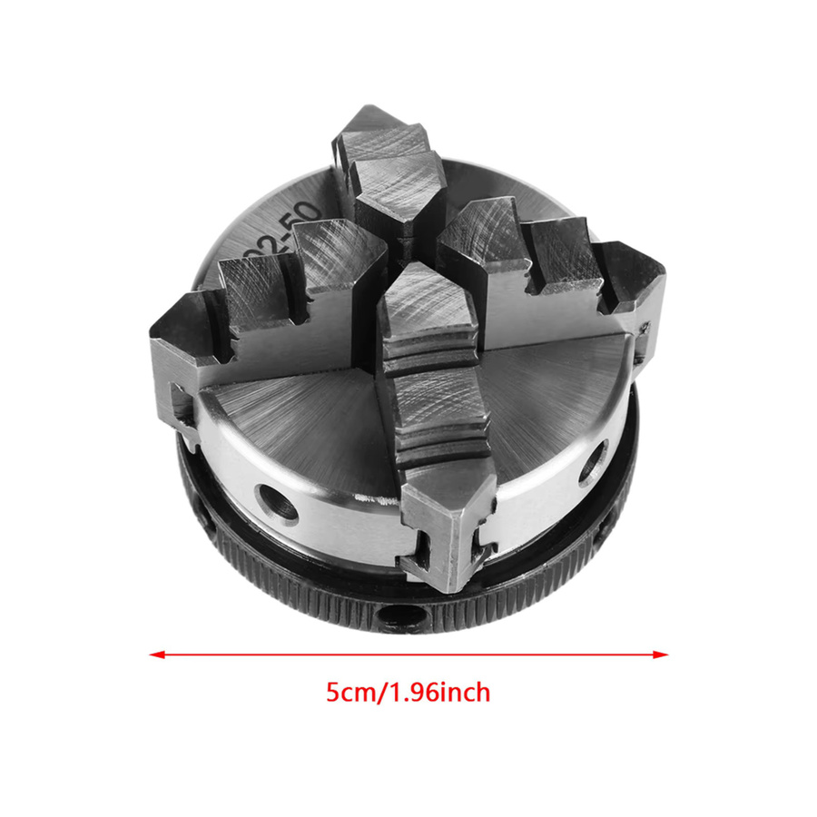 Fdit Mini 4-Backen Reversibles Selbstzentrierendes Spannfutter mit M14 Gewinde für Drehmaschinen, 50 mm, Silber - Bild 4