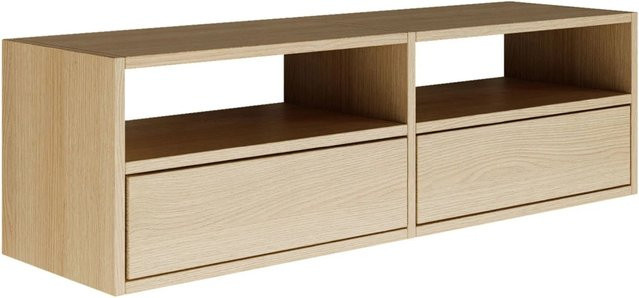 Selsey TV-Hängeboard Framme in Eiche Holzoptik mit offenen Ablagen, Breite: 100,6 cm, Tiefe: 30,0 cm, Höhe: 30,0 cm - Bild 1