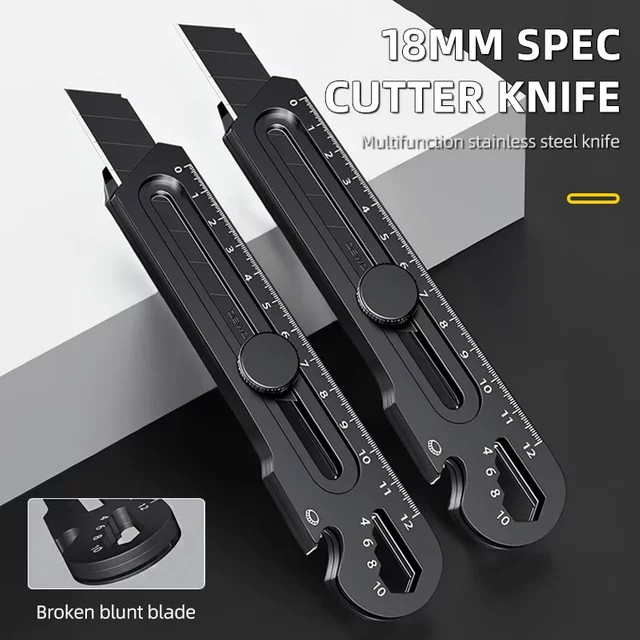 DTBD 6-in-1 Allzweckmesser aus Edelstahl mit einziehbarem 18mm Snap-Off Messer und Multifunktionsöffner - Bild 1