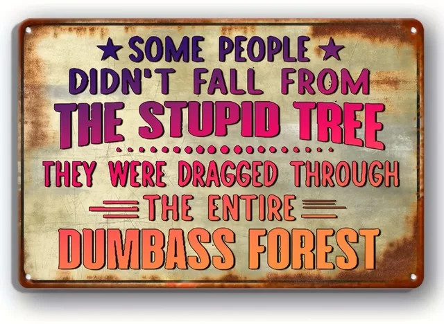 Potdemiel Vintage Aluminium-Dekorschild mit Wald-Humor, Mehrfarbig, B/H: 30 x 30 cm - Bild 1