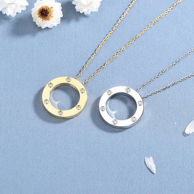 Abay Halskette Edelstahl, Zirkonia, Gold, Unisex - Bild 1
