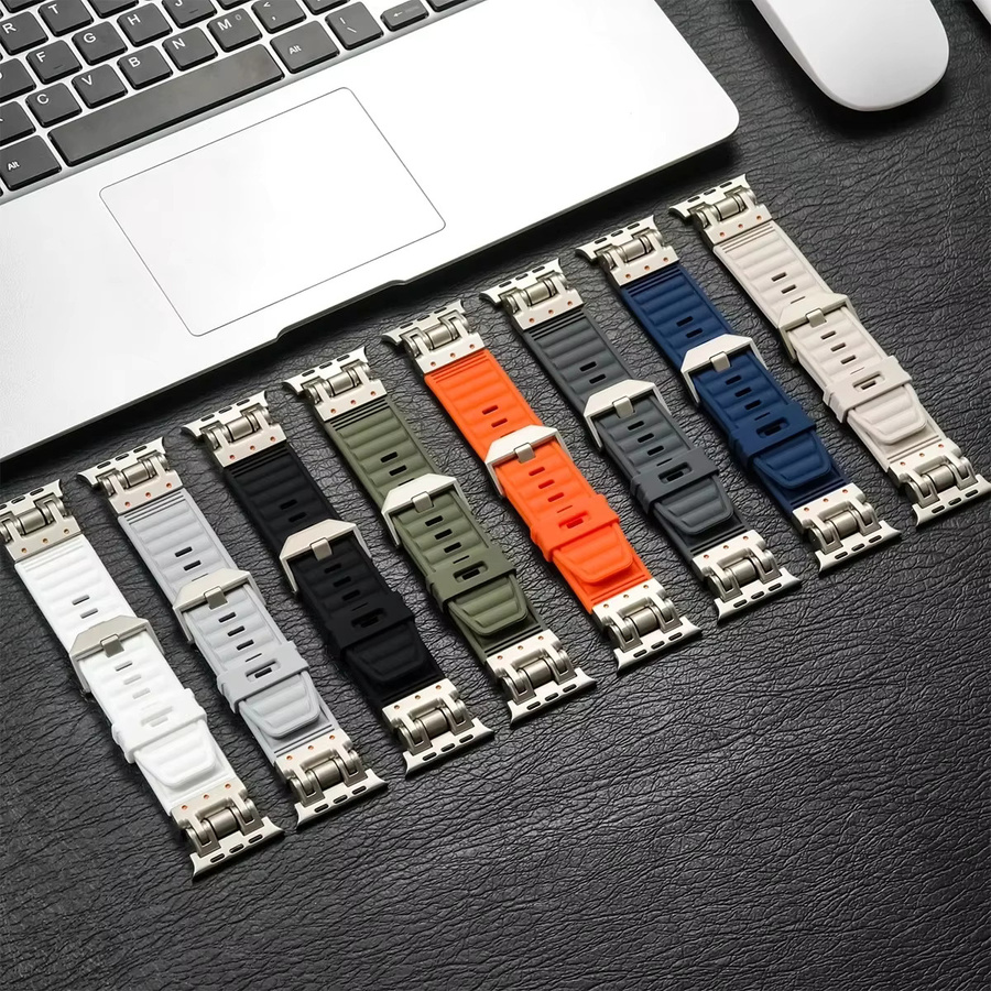 CAOWTAN Uhrenarmband Silikon, Schwarz, Herren - Bild 2