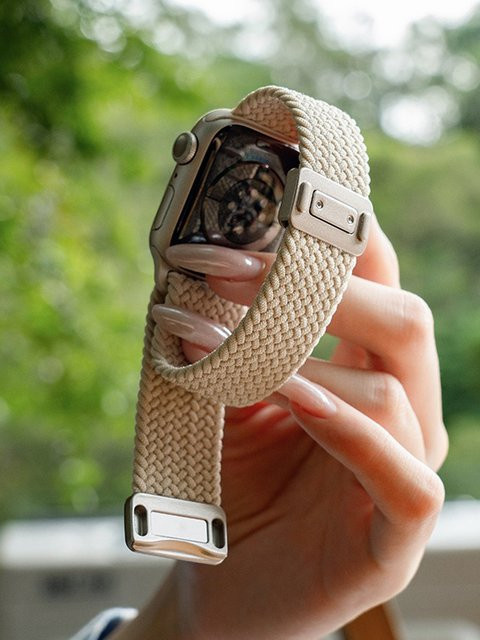 Magnetisches Nylonarmband, Textil/NATO, Weiß, Unisex - Bild 1