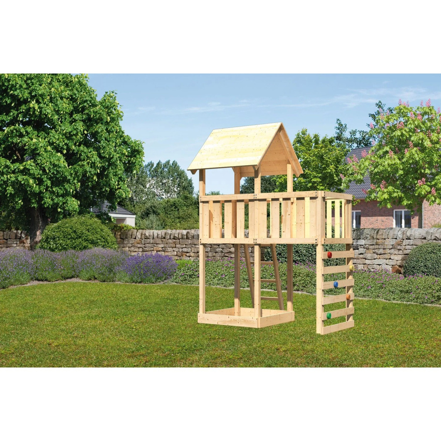 Karibu Spielturm Lotti mit Anbauplattform und Kletterwand - Bild 2