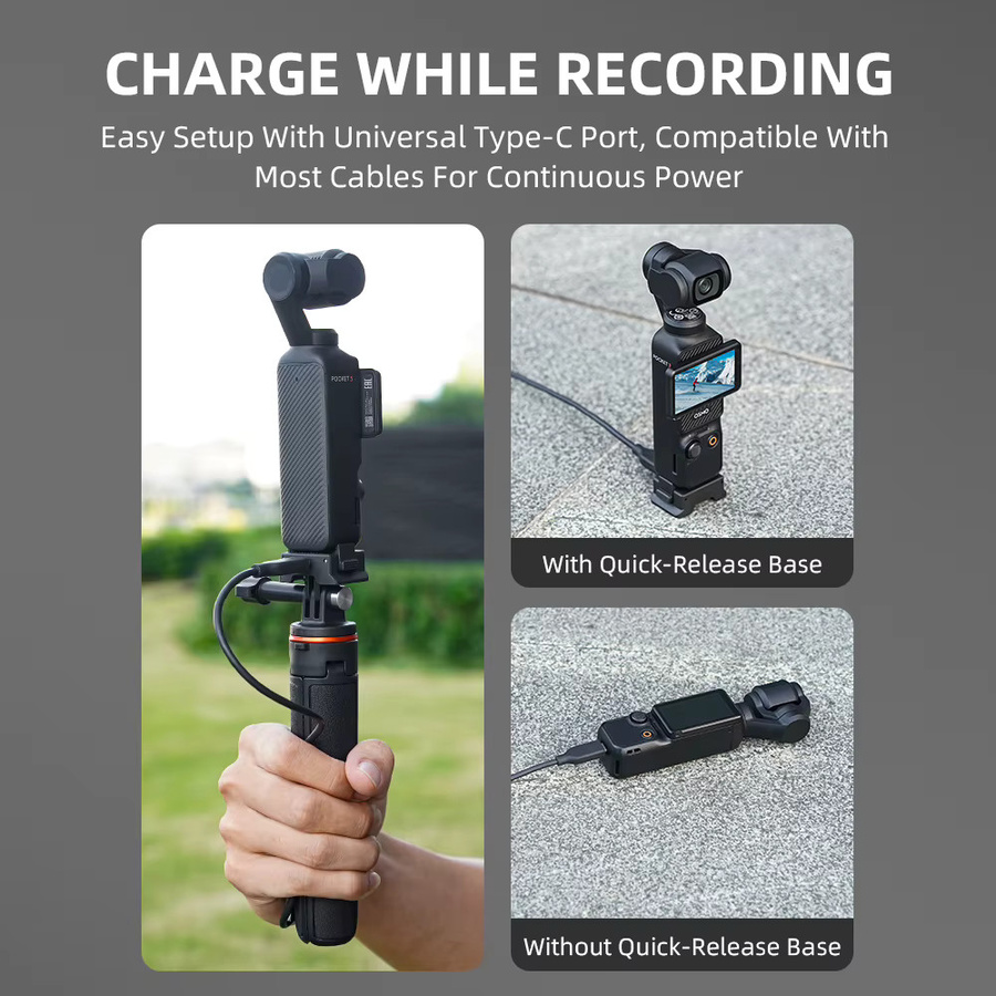 Flymile Multifunktionale Schnellwechselhalterung und Ladestation für DJI Osmo Pocket 3 und DJI Osmo Pocket 4, Schwarz - Bild 6