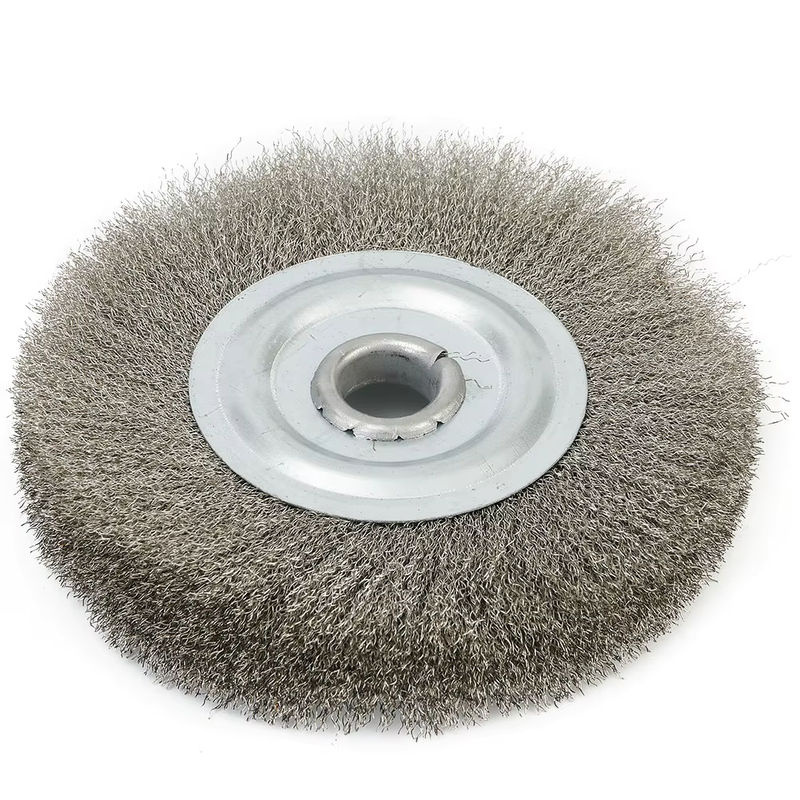 DAZZLEEX Drahtbürste Flach und Gewellt aus Edelstahl für Winkelschleifer, Durchmesser: 15 cm, Farbe: Silber - Bild 3