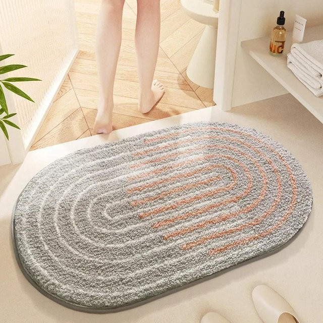 Nordische Badematte Lodestar aus Mikrofaser in Grau, B/B: 40 x 60 cm - Bild 1