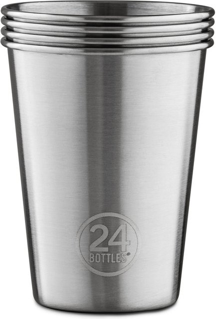 24Bottles Party Cup Tumbler aus Edelstahl, 4er Pack, Silber, 350 ml - Bild 1