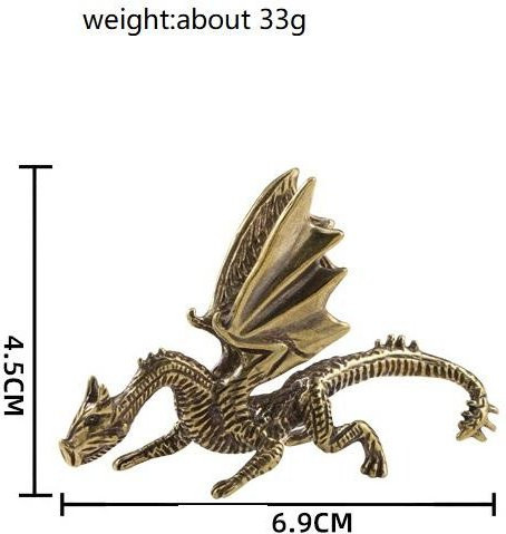 Yiran Furniture Böser Drachenlord Dämonischer Drache Desktop Miniaturfiguren Messing - Bild 1