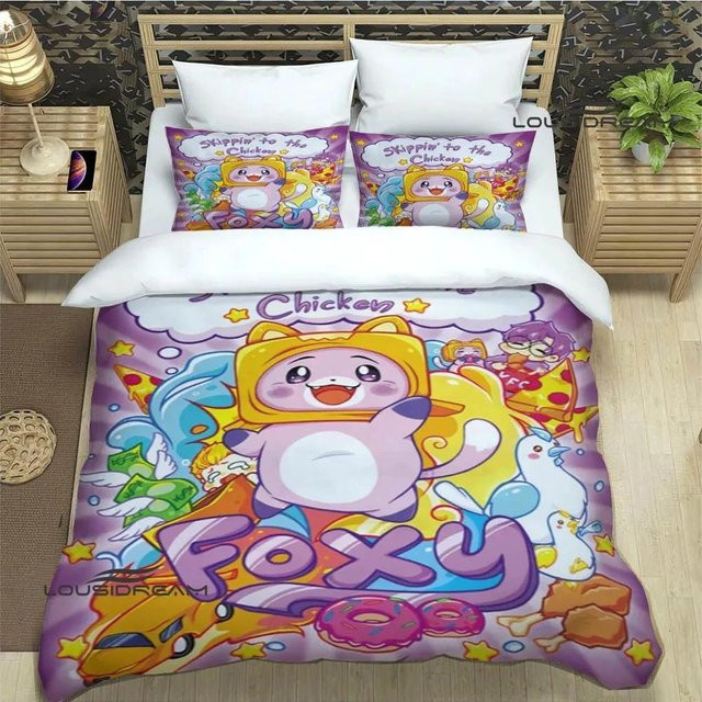 Lankybox Foxy Boxy Bettwäsche-Set aus Mikrofaser mit Motiv, 2-teilig, Mehrfarbig, B/H: 70 x 133 cm - Bild 1
