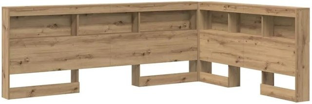vidaXL Aufbewahrungskopfteil Artisan-Eiche mit integriertem Regal und USB-Ladeport, Farbe: Braun, B/H/T: 160 x 76,5 x 76,5 cm - Bild 1