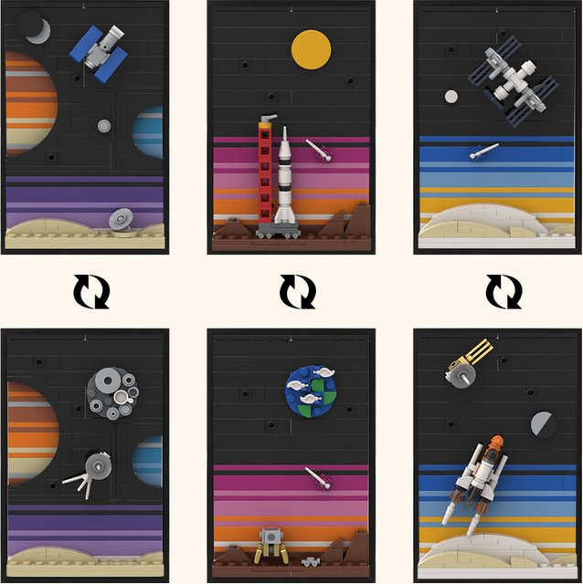 Gobricks MOC Tales of the Space Age 2, Cassini-Sonde, Ziegelmodell - Bild 1