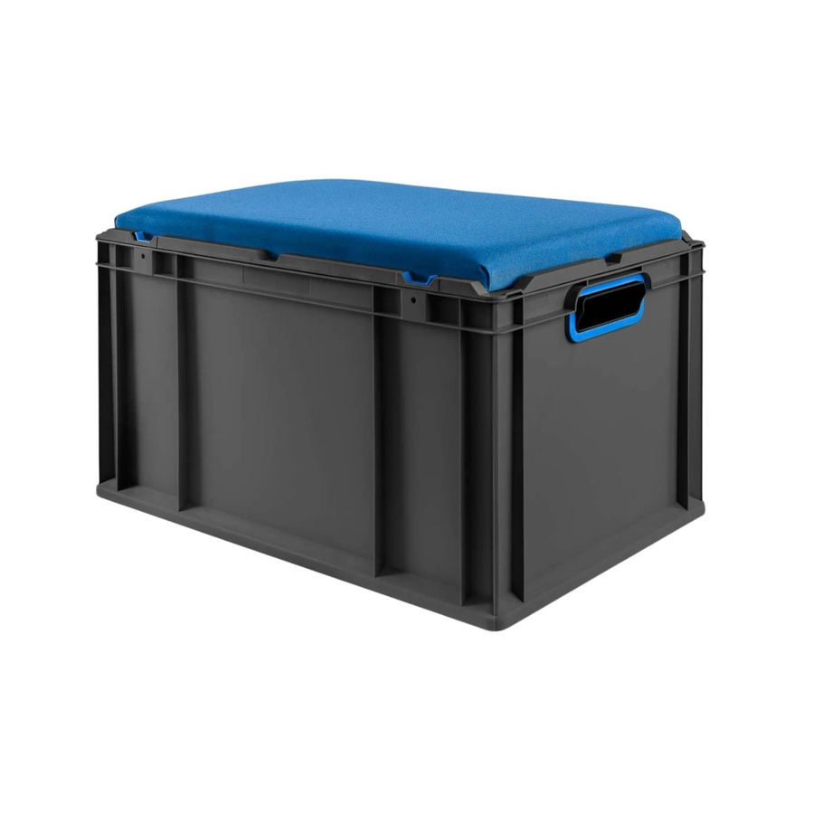 PROREGAL Eurobox Nextgen Seat Box Sitzbox Blau Schwarz H x B x T: 36,5 x 40 x 60 cm - Bild 2
